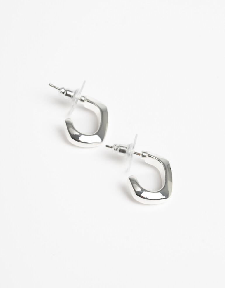 Aros Argollas Metal Argollas Metal Plateadas - Plateado