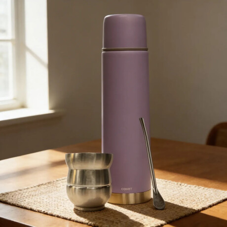 Set Termo Bala 750ml +mate 140ml +bombilla regalo Comet Lila