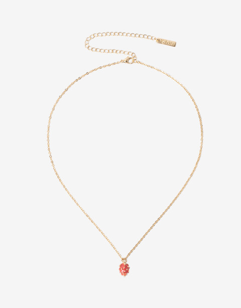Cadena Corta con Dije Con Dijes Collar Corto Con Dije Frutilla - Dorado