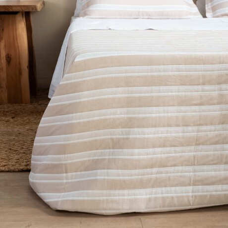 SET CUBRECAMA 1 PLAZA ALGODON-Y-POLIESTER NATURAL-BEIGE MATRESS ARENA