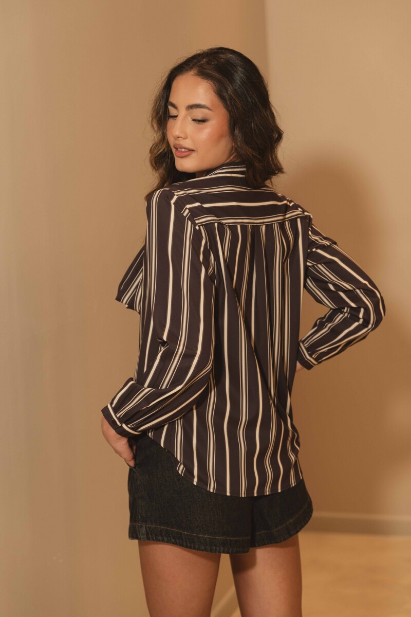 CAMISA NEW CAROLYN ICONIC CHOCOLATE STRIPEs CAMISA NEW CAROLYN ICONIC CHOCOLATE STRIPEs