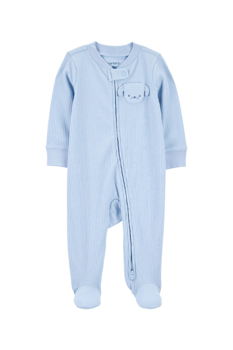 Pijama una pieza de algodón acanalado, con pie, bolsillo perrito Pijama una pieza de algodón acanalado, con pie, bolsillo perrito