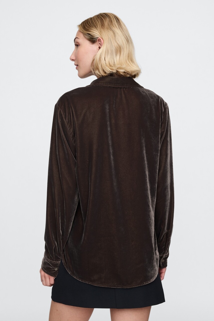 Camisa Terciopelo Mujer Terra Brown