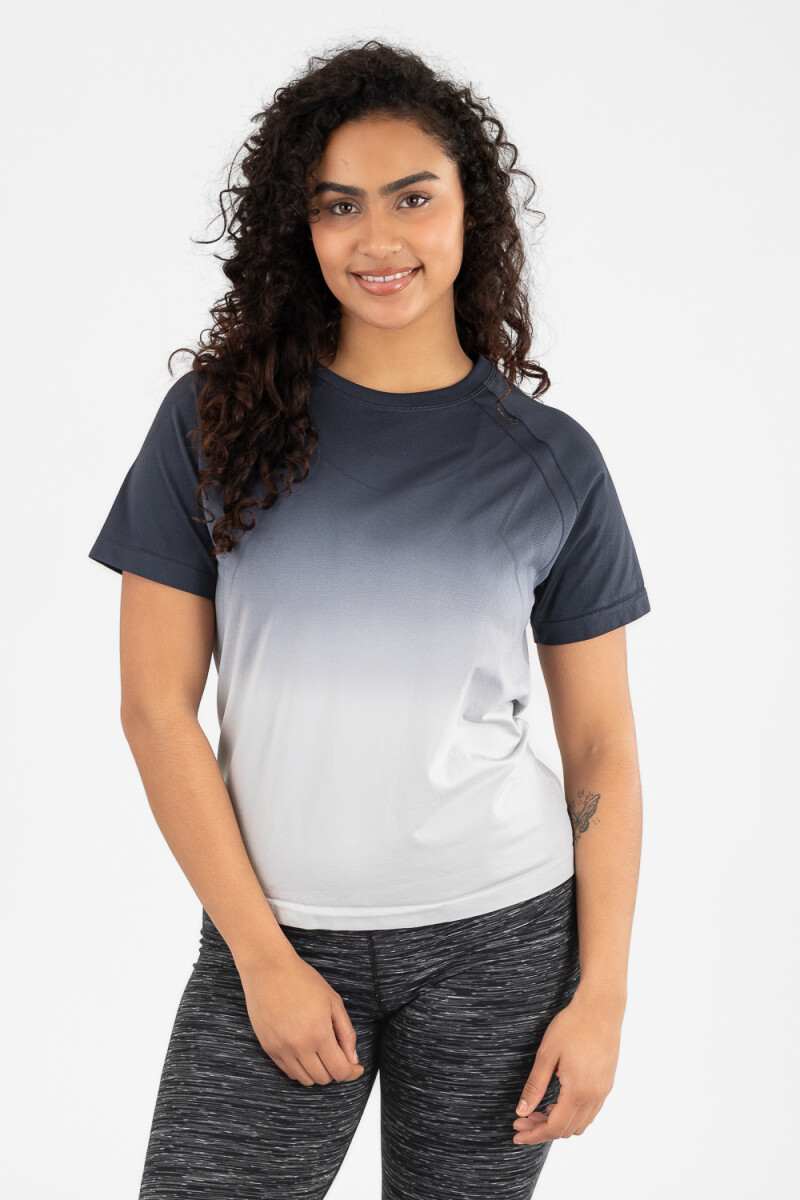 Remera seamless ombre - Negro