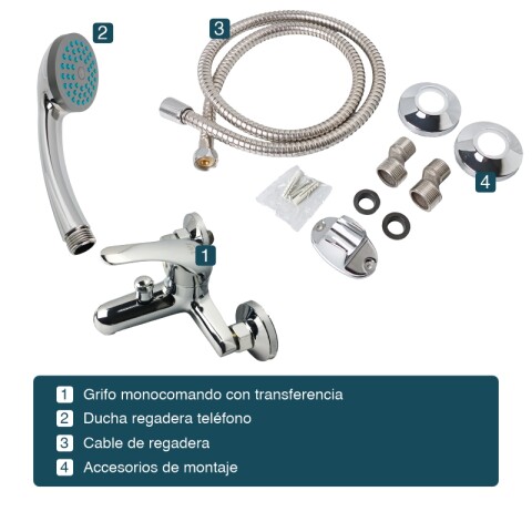 Canilla Grifería Monocomando C/ Transferencia De Baño con Ducha Regadera Teléfono Agua Caliente y Fría - LAT Canilla Grifería Monocomando C/ Transferencia De Baño con Ducha Regadera Teléfono Agua Caliente y Fría - LAT