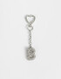 Llavero Glitter Llavero Y Charm Dije Letra "b" Strass - Plateado