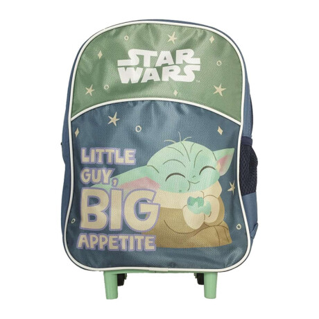 Mochila infantil Baby Yoda con Carro Tafeta Chica 35 x 26 cm Verde