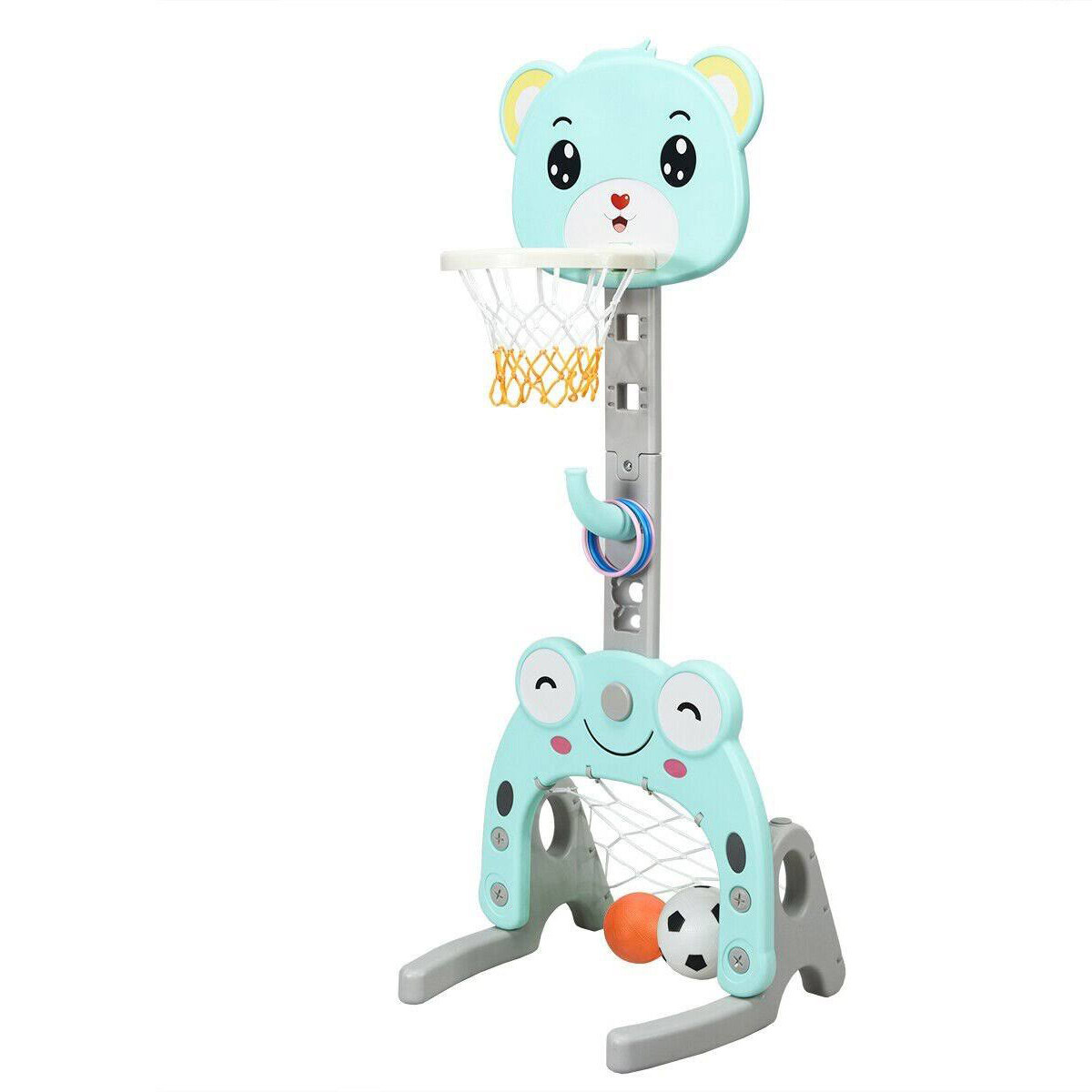 Set Infantil 3en1 Tablero Basket Arco De Fútbol + Accesorios 