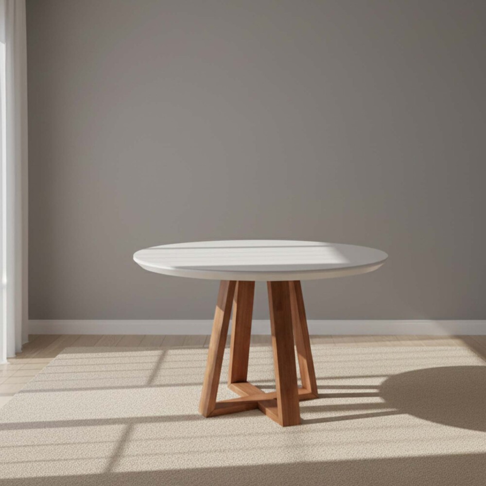 MESA DE COMEDOR MDF-Y-MADERA BLANCO BENNETT