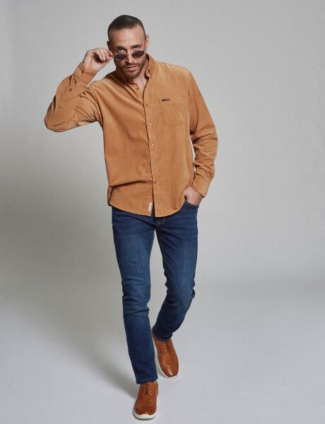 Camisa m/l pana tostado