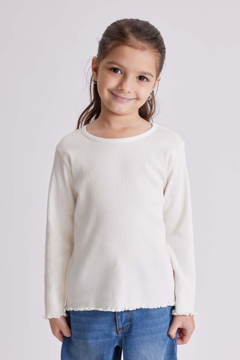Remera manga larga rib Crudo