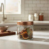 Frasco tapa color bronce 700ml 11x11x12 cm Frasco tapa color bronce 700ml 11x11x12 cm