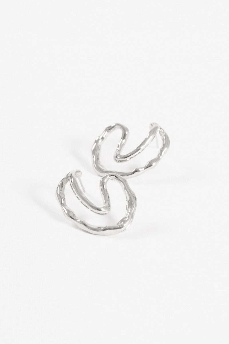 Caravanas wavy texture plateado