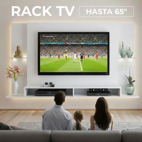 Rack Flotante Tv 65 Pulgadas Grafito - Con Estantes De Vidrio Y Pasacables Rack Flotante Tv 65 Pulgadas Grafito - Con Estantes De Vidrio Y Pasacables