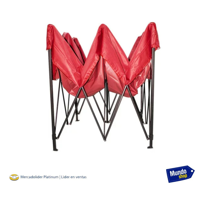 Gazebo Plegable Toldo Super Reforzado 3x3x3 Filtro Uv 15KG Rojo