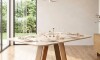 Juego De Comedor - 6 Sillas + Mesa Vidrio - Celeste Blanco / Blanco
