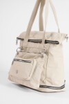 Mochila shopper con bolsillo removible beige