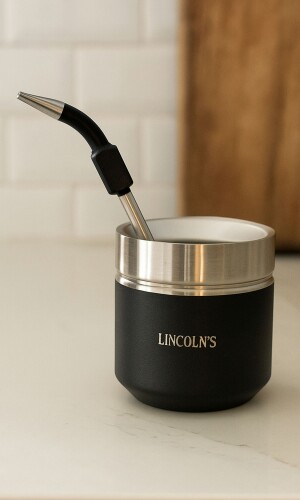 KIT MATE Y BOMBILLA ATOMIC NEGRO