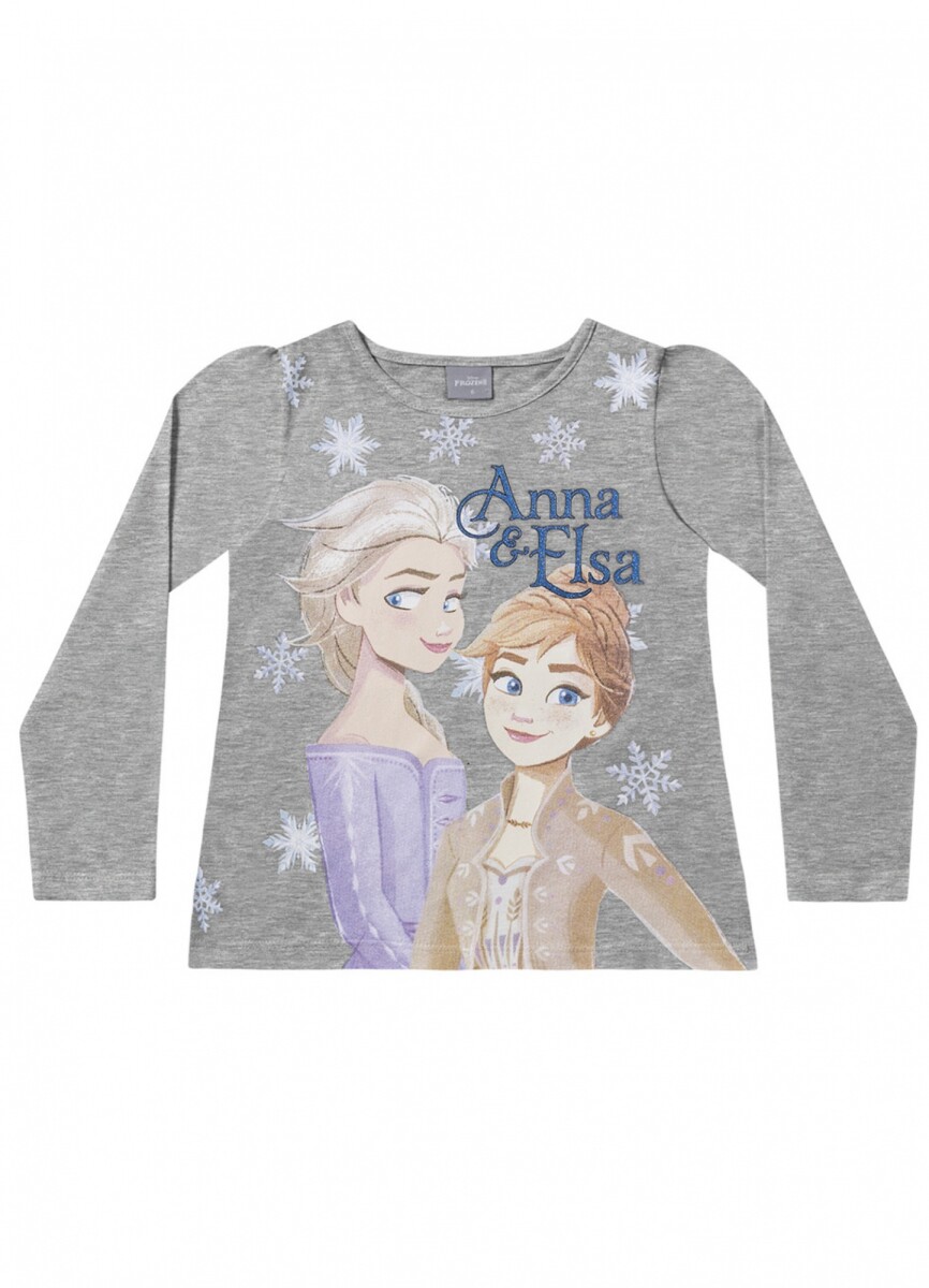 Blusa de manga larga para niñas - Gris 