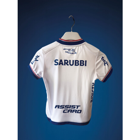 Camiseta Infantil Umbro Home Oficial 2025 Blanco - Azul Real - Rojo