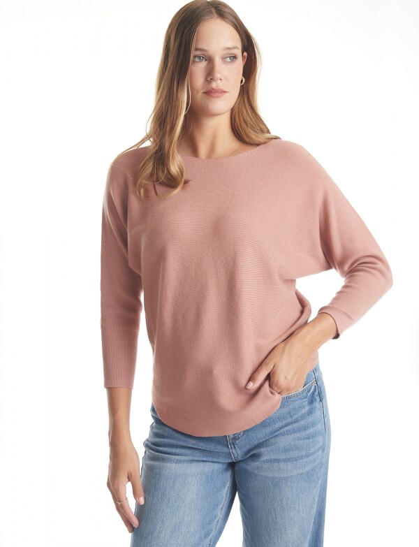 Buzo Dolman Ribs ROSA OSCURO