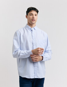 012670 CAMISA HARRINGTON LABEL Blanco/royal