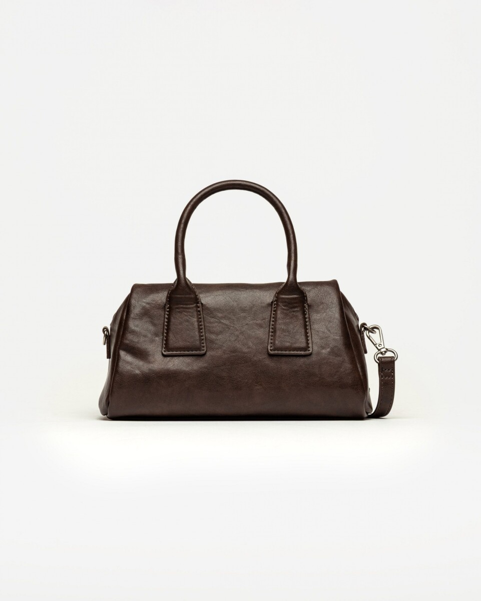 Cartera de mano Call en efecto cuero liso - Marron 