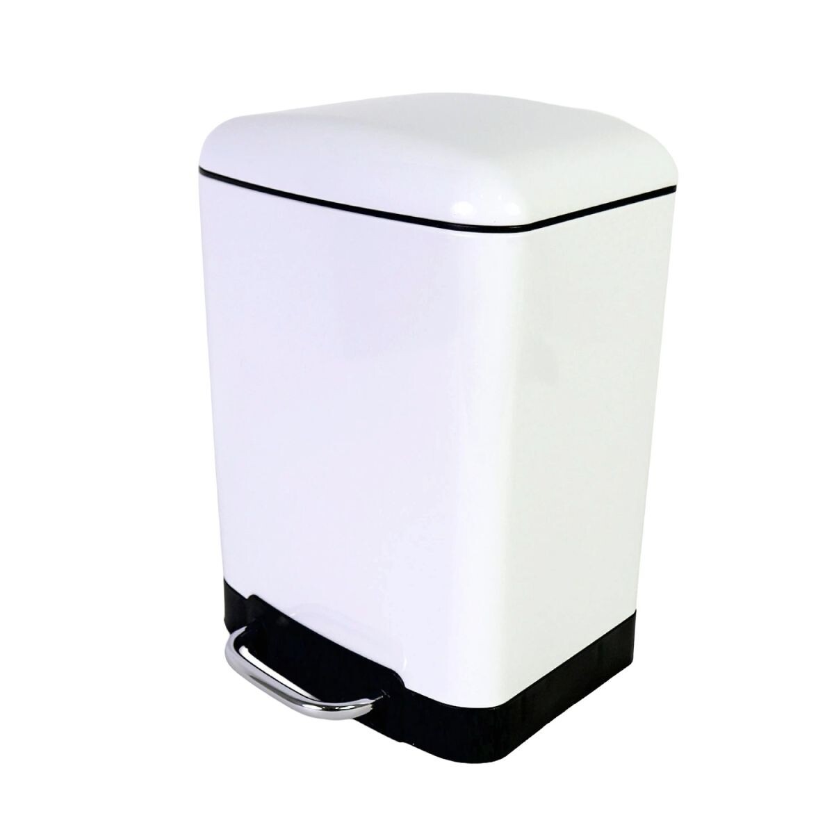 BASURERO INOX BLANCO C/PEDAL 6L 