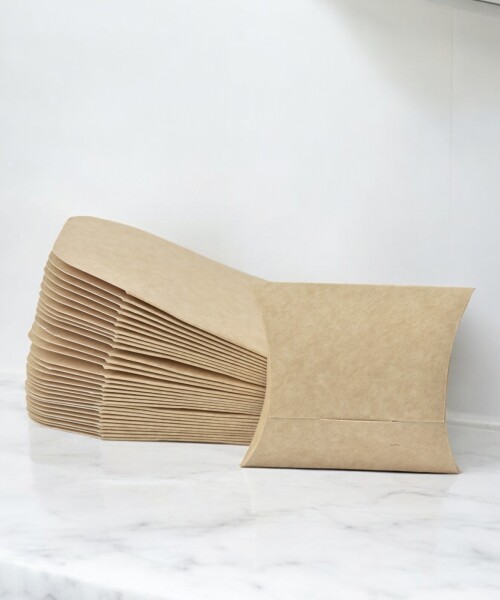 Pack x 100 - estuche pillow 7 x 8 cm. REVERSIBLE BLANCO - MADERA