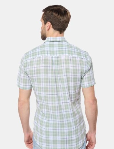CAMISA DE LINO A CUADROS Verde