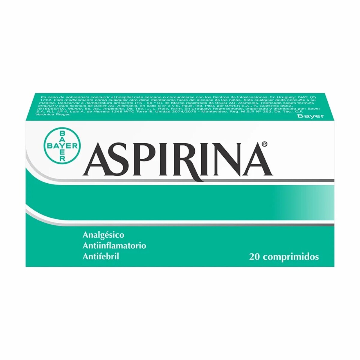 Aspirina 500 mg por 20 Comprimidos 