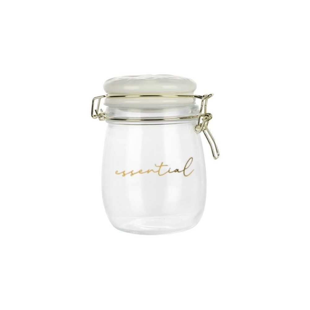 Recipiente Vidrio 750Ml T/Cerámica Blanca Essential RECIPIENTE VIDRIO 750ML T/CERAMICA BLANCA ESSENTIAL