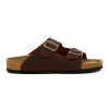 Country Sandalia Cuero Casual Dama C/dos Tiras C/hebilla Suela Baja / Marrón Marron