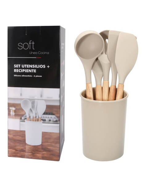 SET 6 PIEZAS MENAGE SILICONA BEIGE SET 6 PIEZAS MENAGE SILICONA BEIGE