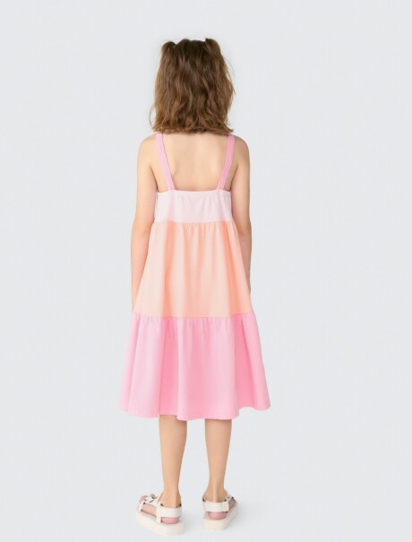 VESTIDO MIDI INFANTIL ROSA