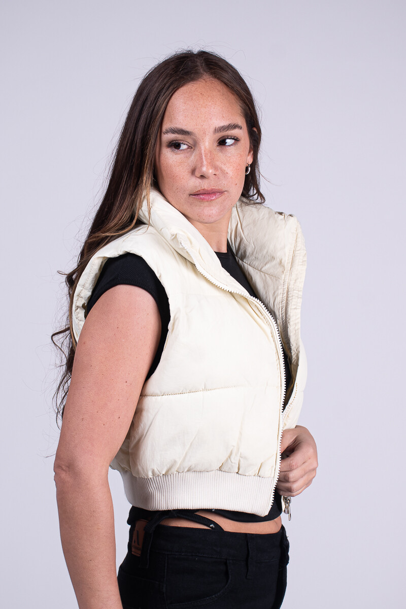 Chaleco puffer corto Blanco