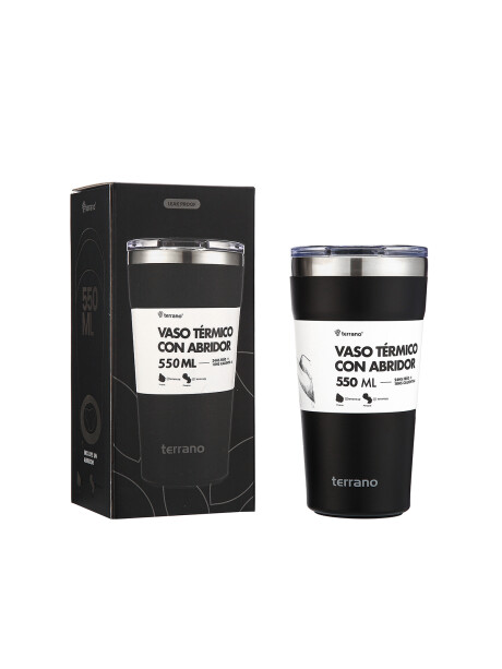Vaso Acero Inox. 600mL. Negro