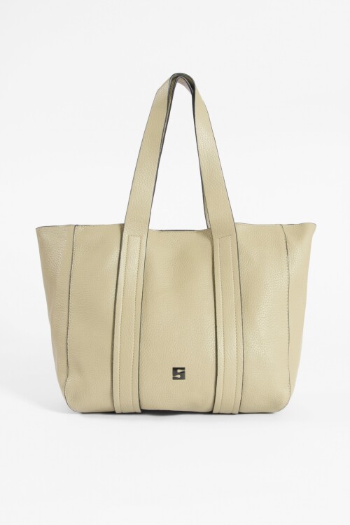 Shopper con pespuntes verde musgo