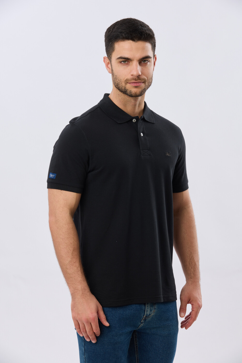 REMERA POLO LISA PIQUÉ Negro