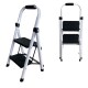 Escalera Tijera 2 Escalones De plastico Negro/Blanco