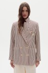 Blazer Joseph en Lino Malbec Stripes