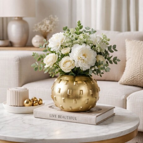 FLORERO CACTUS Dorado - Medium