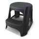 Banco Banqueta Taburete Escalera 2 Escalones 99kg 41x53x48cm Negro