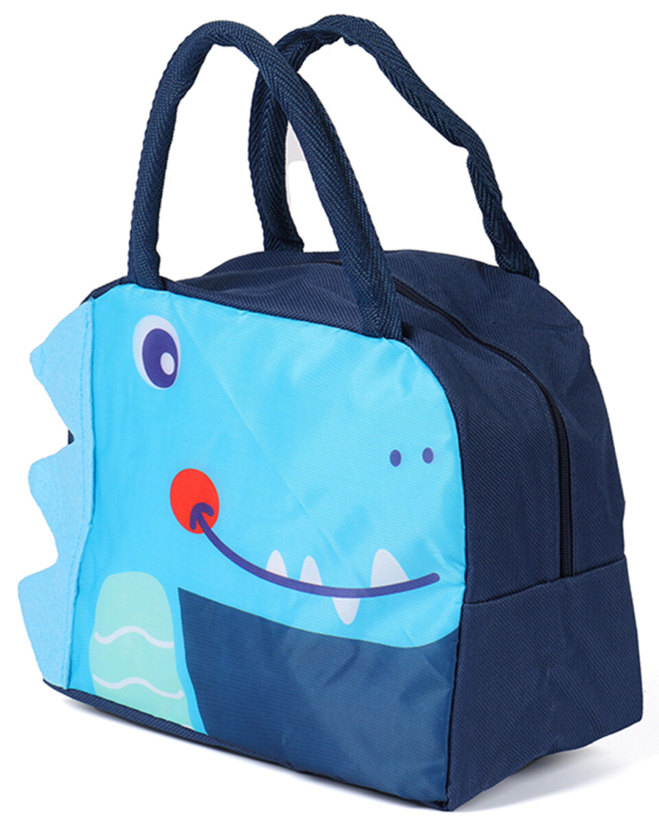 Lonchera Infantil Canva con Diseño en Relieve - Azul 