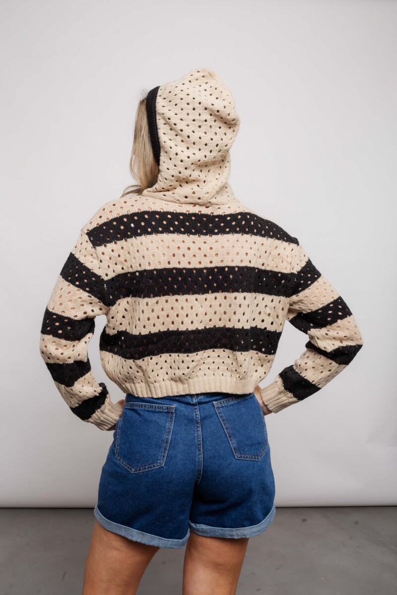 Buzo Ximena Negro y beige