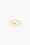 Anillo acero ajustable curvo dorado