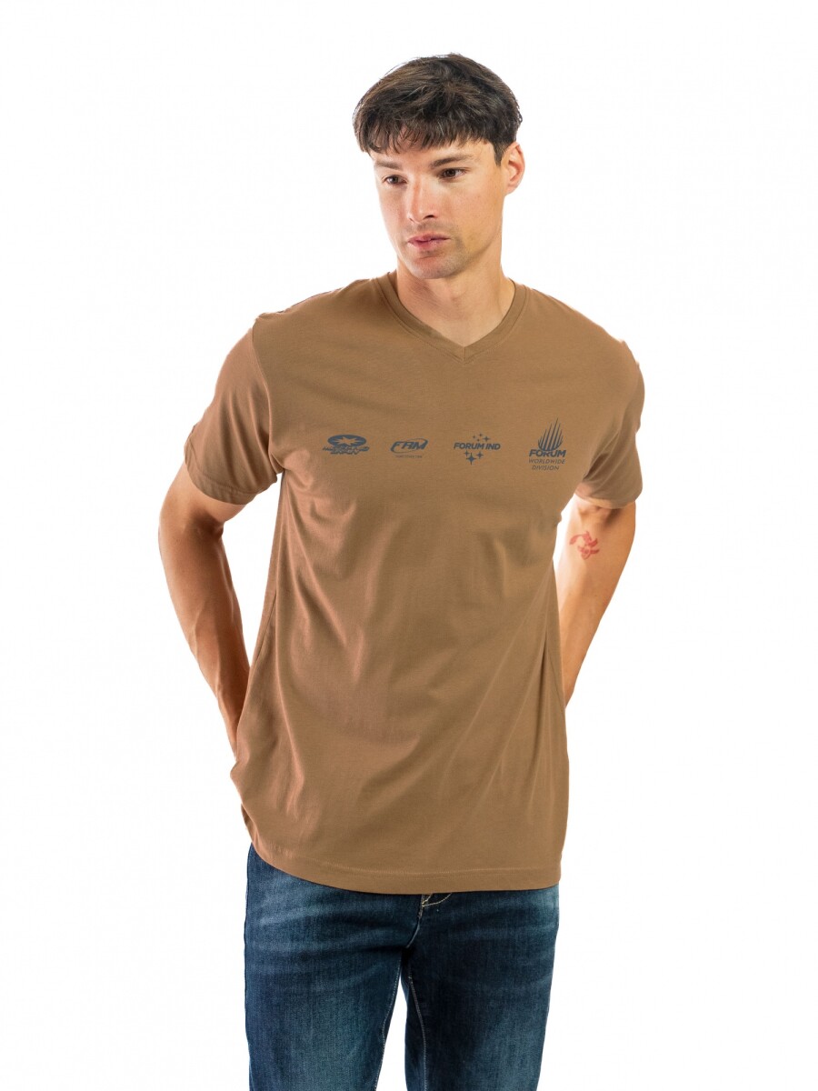 Remera Estampada C/V BGDH REVB-21 - Tostado/ Letras 089 