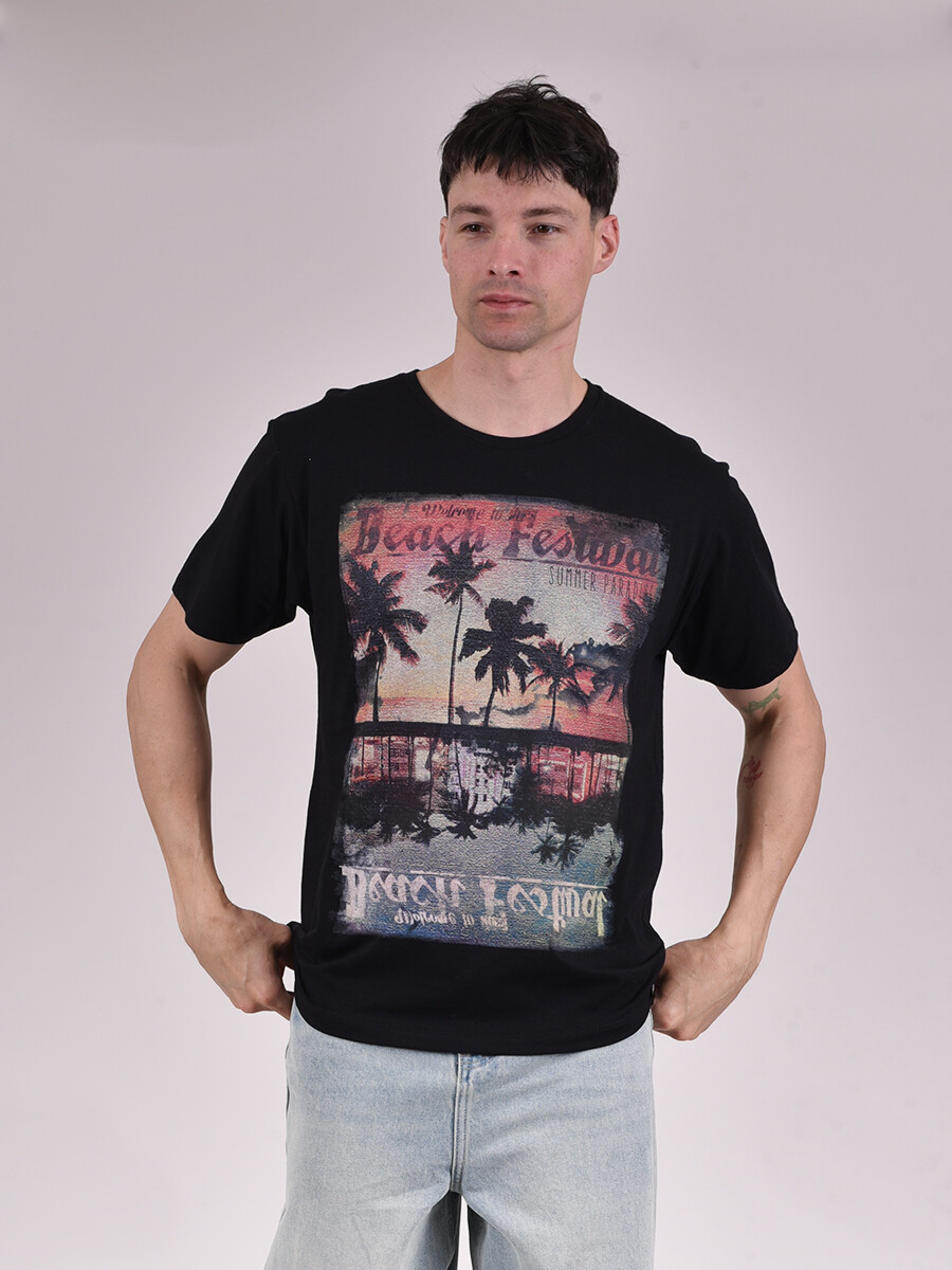 REMERA FESTIVAL - NEGRO 