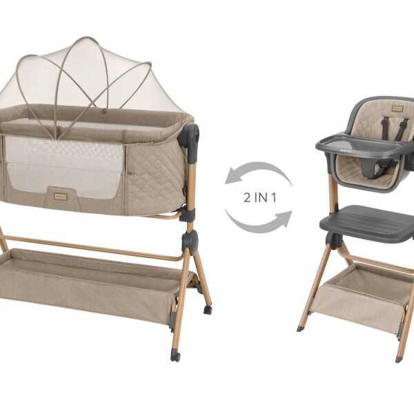 Colecho y silla de comer 2 en 1 SLEAT KIKKABOO beige