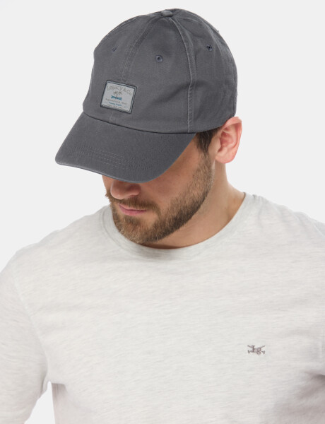 GORRO VISERA DE LONA CON PARCHE Gris